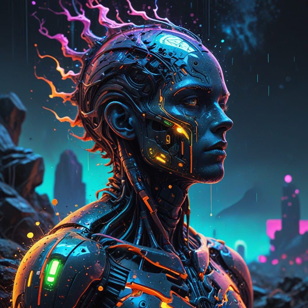 Surreal Ollie Dives into Neon Vaporwave Dreamscape