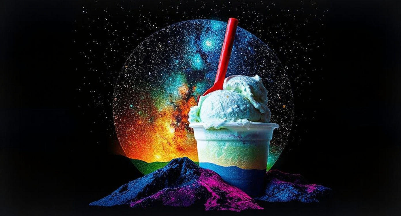 Cosmic Ice Cream Landscape Illustration