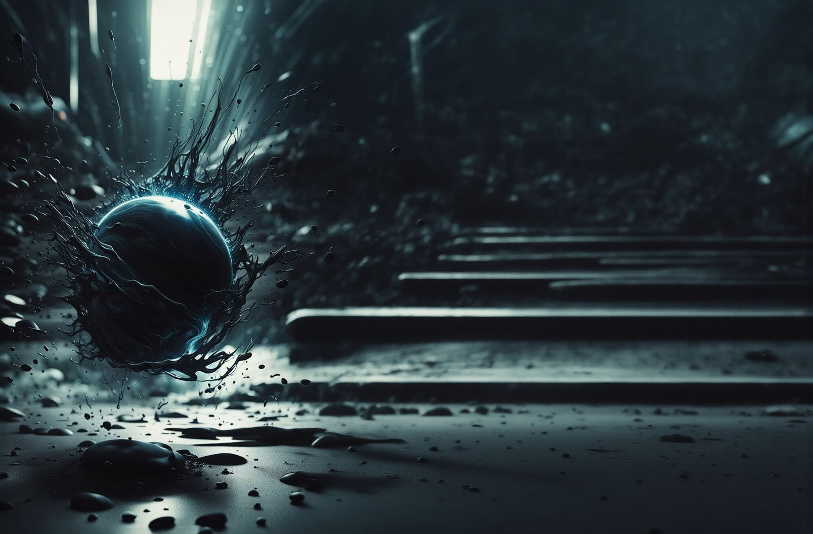 Abstract Sci-Fi Explosion in Dark Photography Style