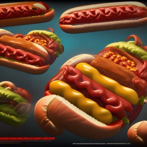 Fantastical Hotdog in Detailed Matte Painting Style