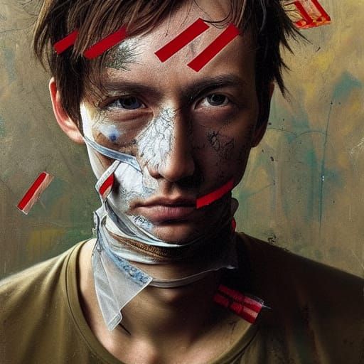 Hyperrealistic Portrait of Transgender Man in Dreamcore Styl...