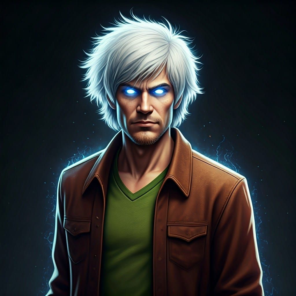 Ultra Instinct Omen Shaggy Rogers: White Hair, Silver Eyes,...