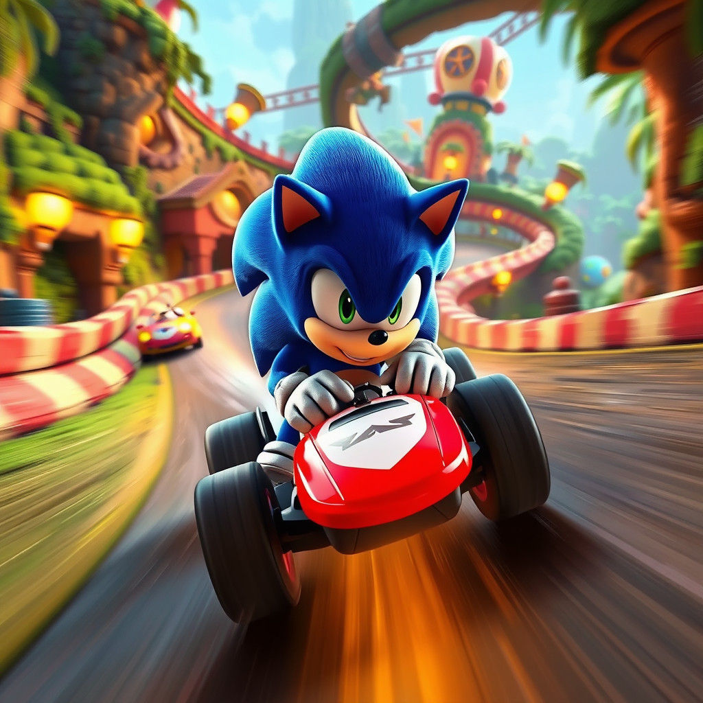 Stylized 3D Sonic Kart Racing Game