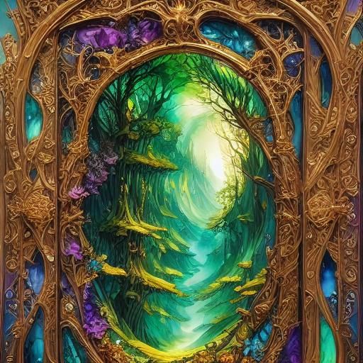 Fantasy Magic Mirror in Alcohol-Ink Style