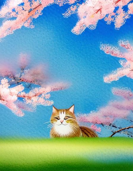 😹Cat under sakura