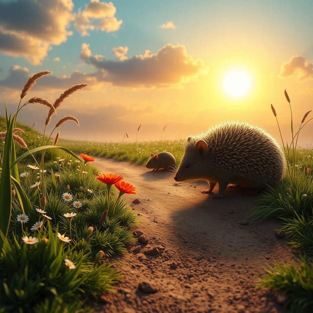 Unlikely Friends Bask in Dawn's Warmth