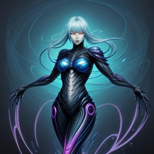 Biomechanical Manga Pin-Up with Bio-Organic Elements