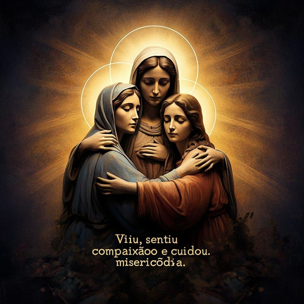 Iconic Image of Merciful Trinity in Sacred Art Style