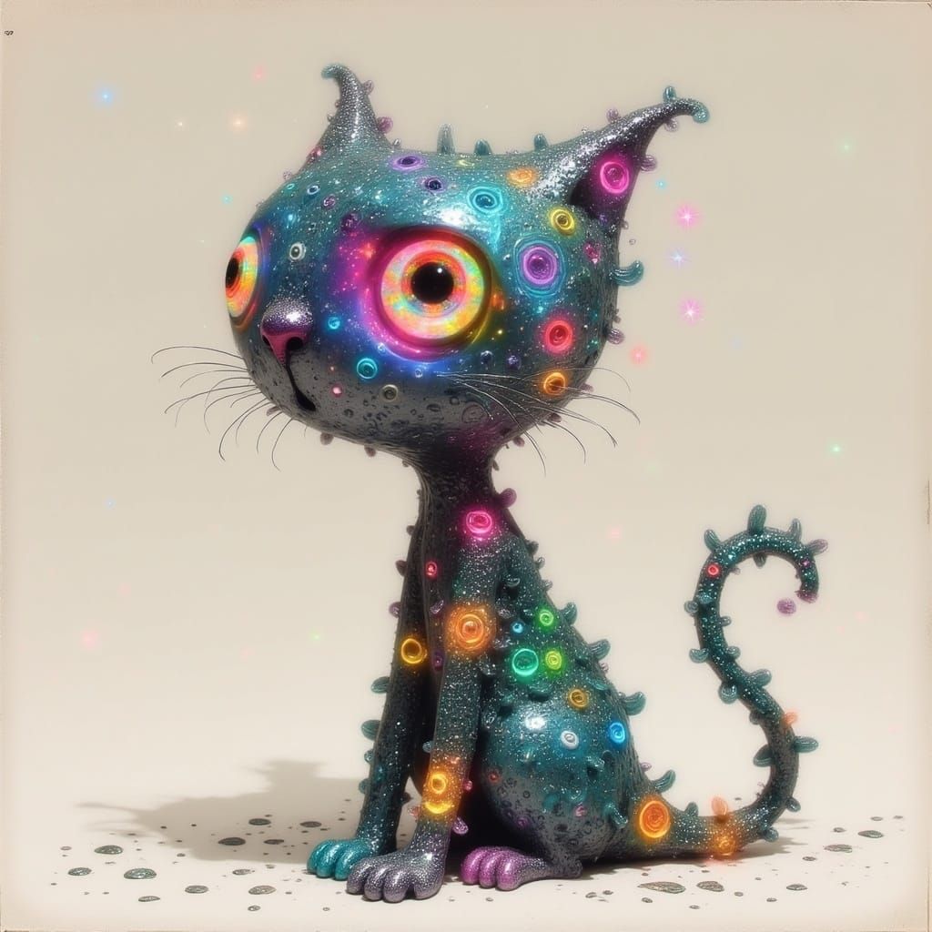 Sugary Cat in Whimsical Anime Style