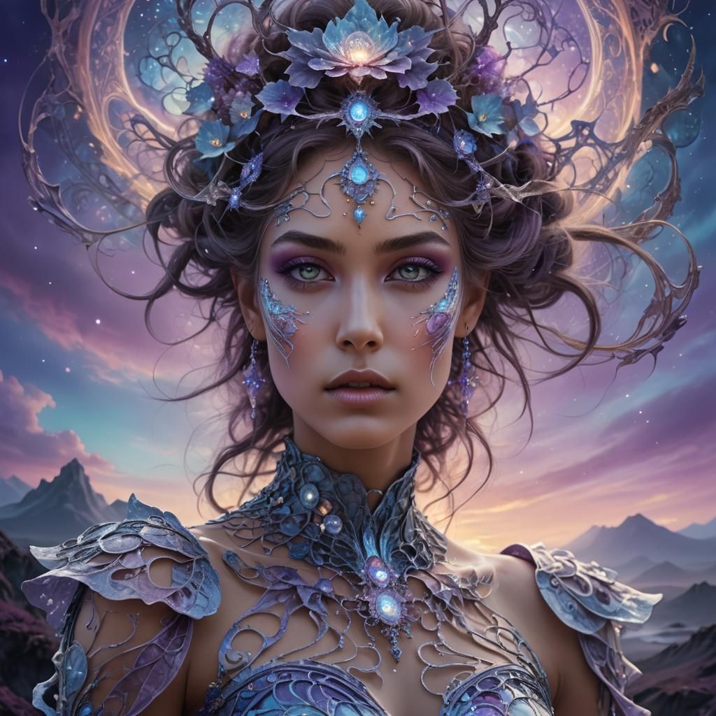 Fractal Woman in Dreamlike Digital Art