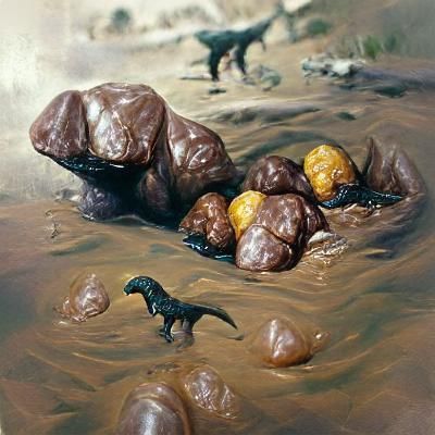Dinosaur Fossil Specimen as Oil Painting
