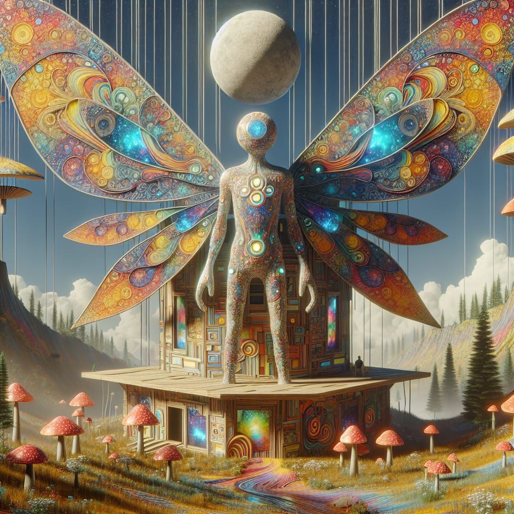 Futuristic Star Disc Puppet in Hyperrealistic Style