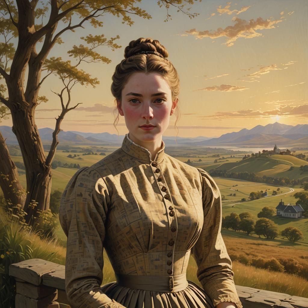 1870s Portrait of a Woman in American Countryside