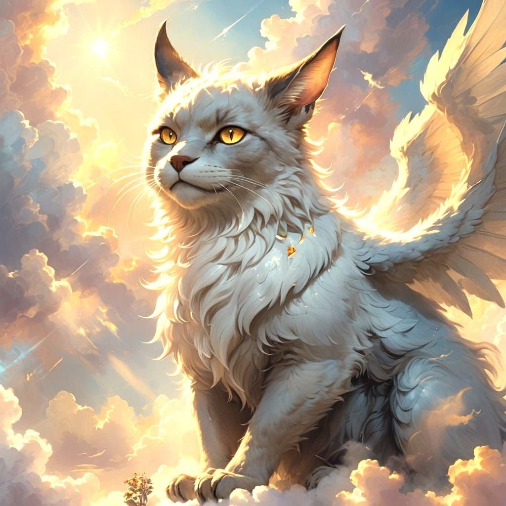 Divine Sunshine Beams Through Soft Focus Clouds