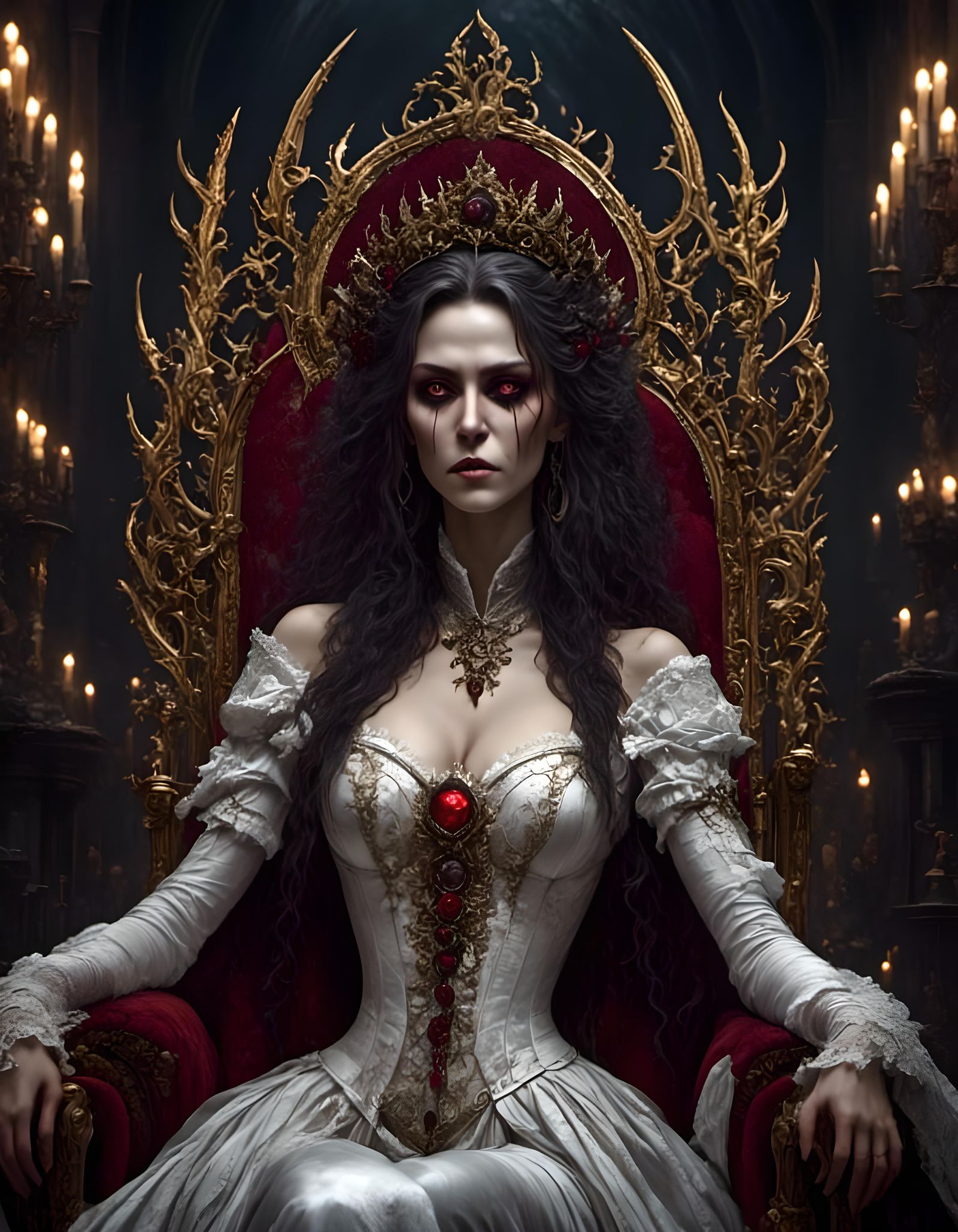 Vampire Goddess Portrait in Hyperdetailed Digital Art