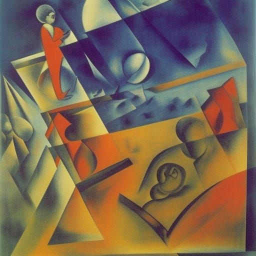 Crystal Ship on the Ocean: Barlach and Chagall Style