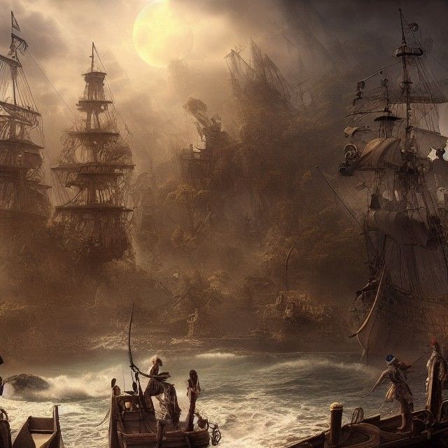 Dramatic Pirate Treasures in Digital Matte Painting