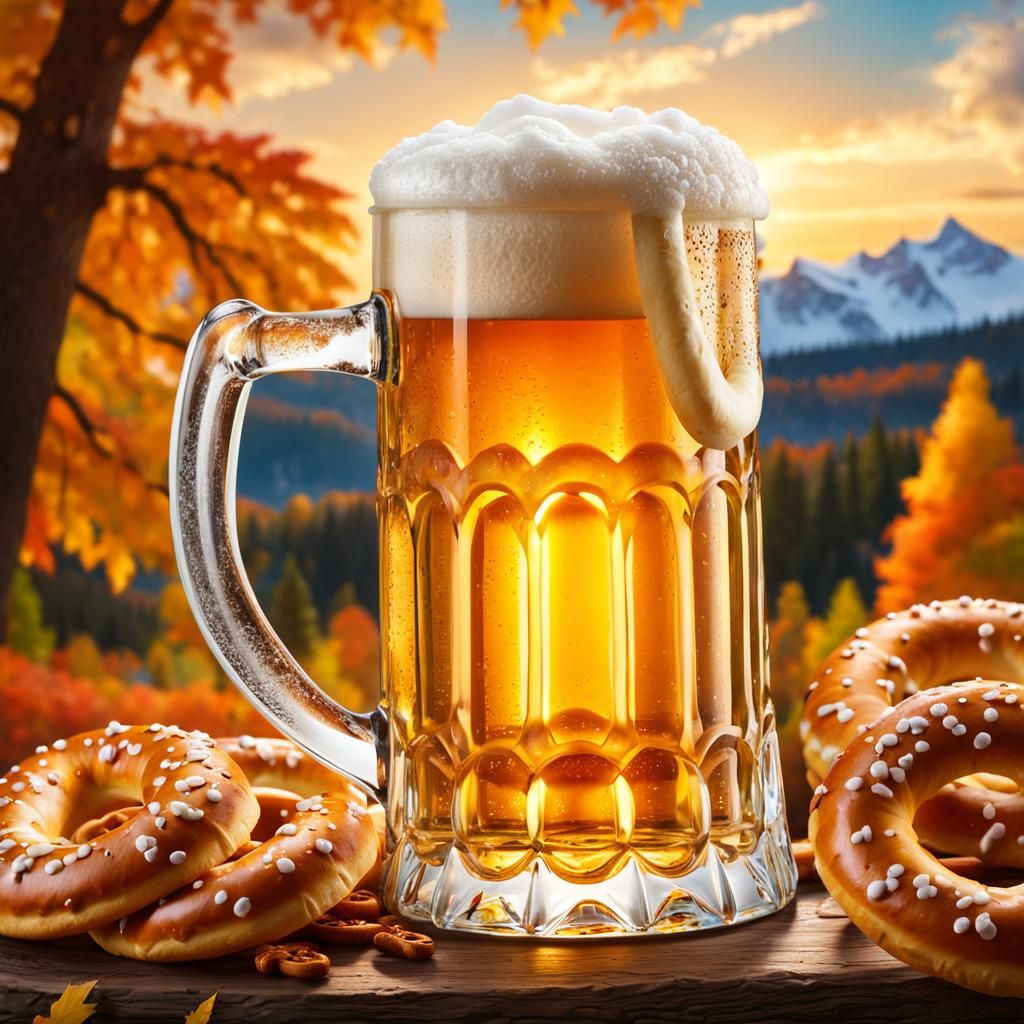 Crystal clear glass beer mug.