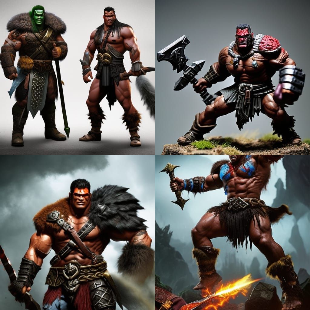 Enraged Half-Orc Barbarian Splash Art