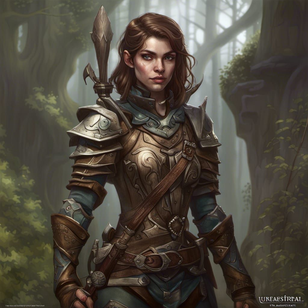 Young Female Wood Elf Rogue in Detailed Matte Painting