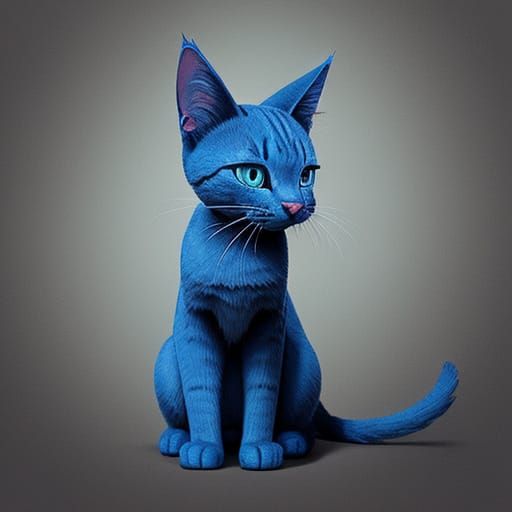 AI Generated Image of a Blue Cat