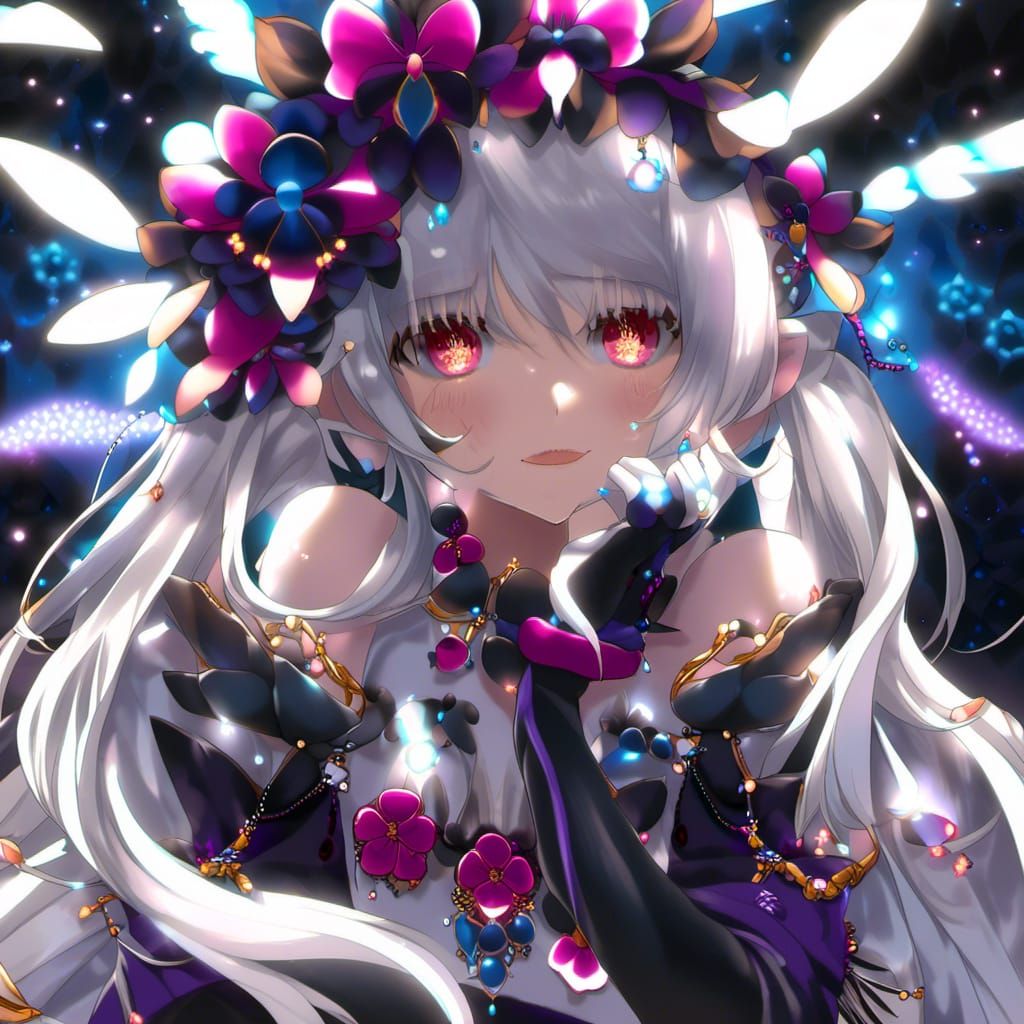 Chubby Goth Fairy in Yarn Enchanted Forest