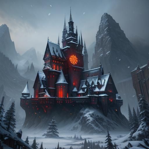 Detailed Snowfall Matte Painting in Deep Color