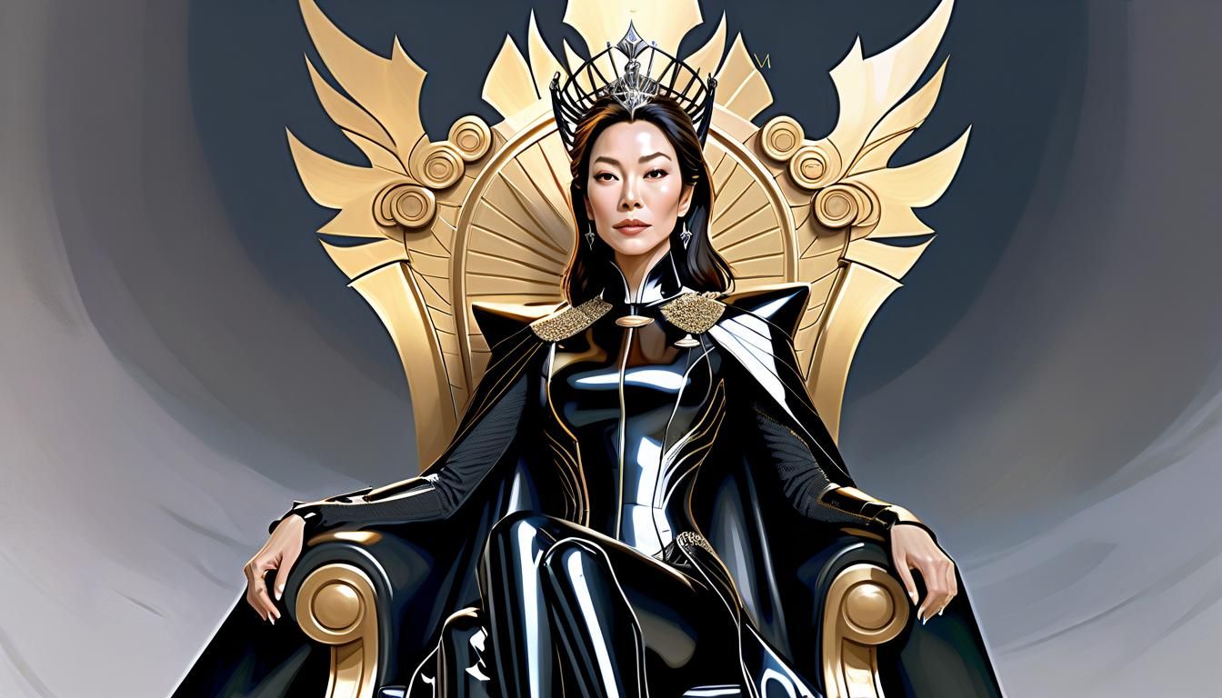 Michelle Yeoh as Dominant Latex Queen: 8K Portrait