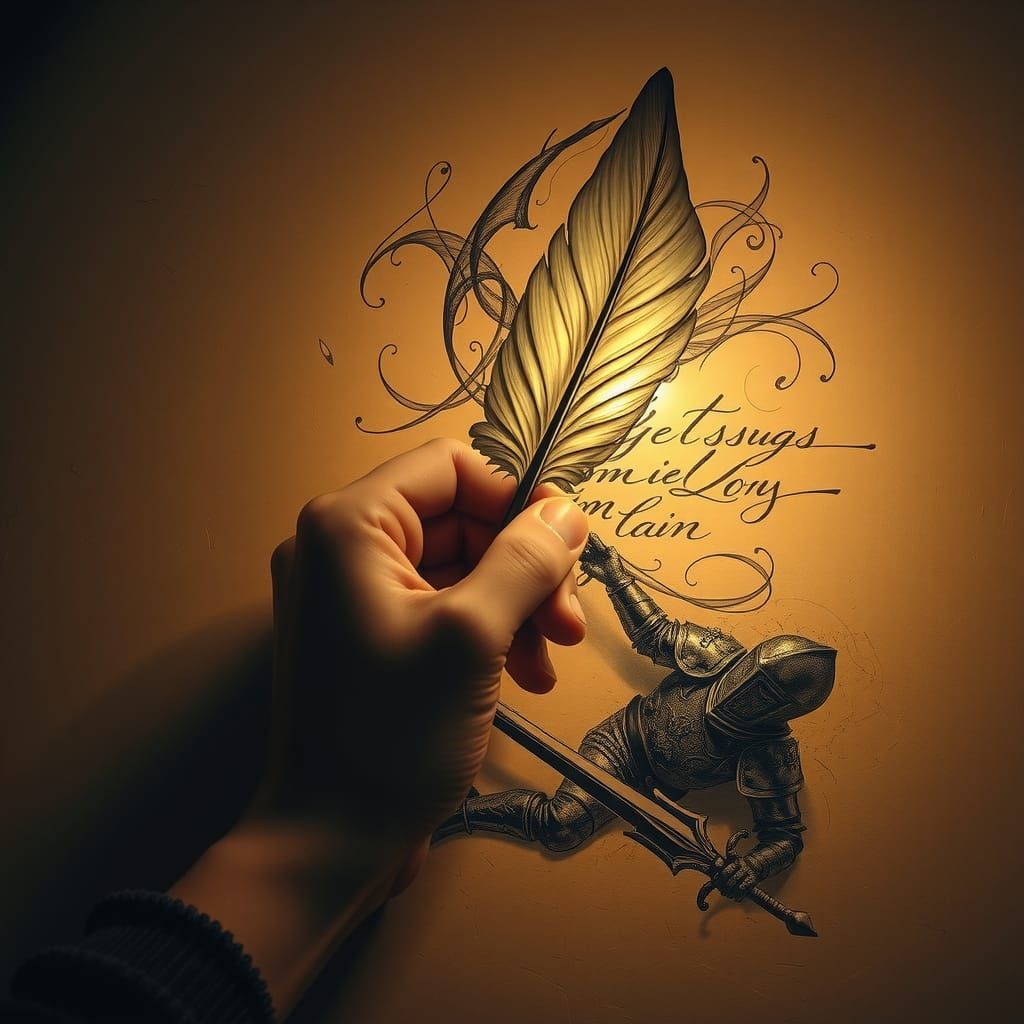 Calligraphic Knight's Tale Unfolds on Parchment