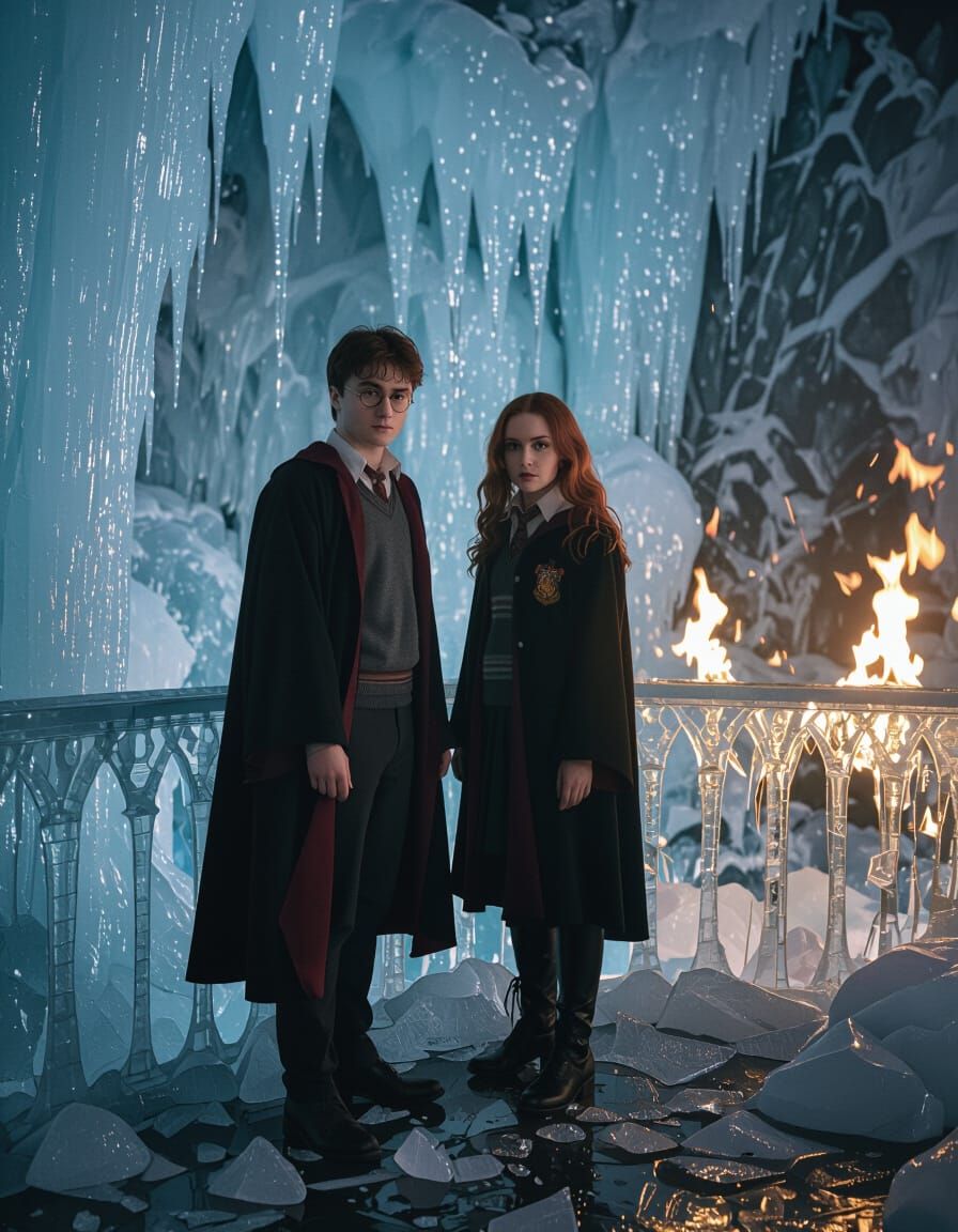 Harry Potter and Ginny Weasley: A Cinematic Film Still