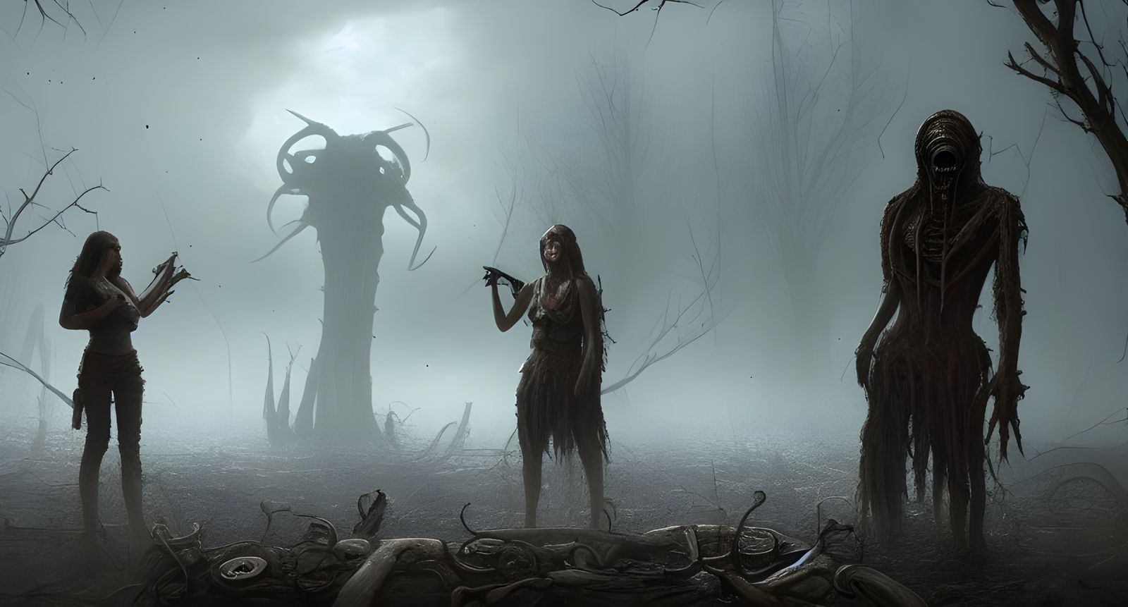 Dark Post-Apocalyptic World Ruined by Lovecraftian God