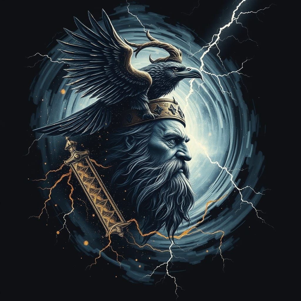 Odin in a Pointillist Vortex