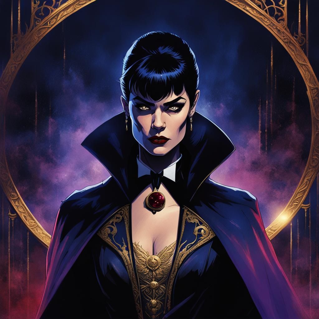 Vampirella in Tuxedo: Cinematic Fantasy Portrait