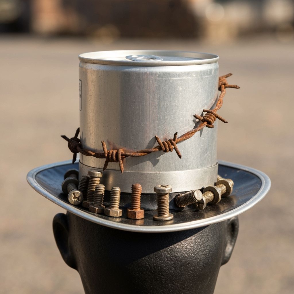 Industrial Top Hat Made From Recycled Can