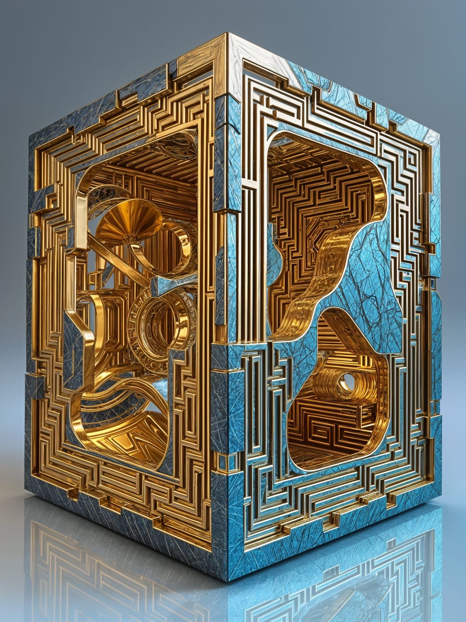 Vibrant Cubic Masterpiece with Optical Illusion