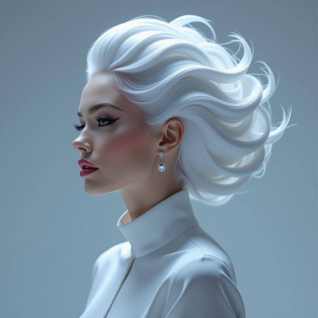 Avant-Garde Hairstyle in Dystopian Futurism