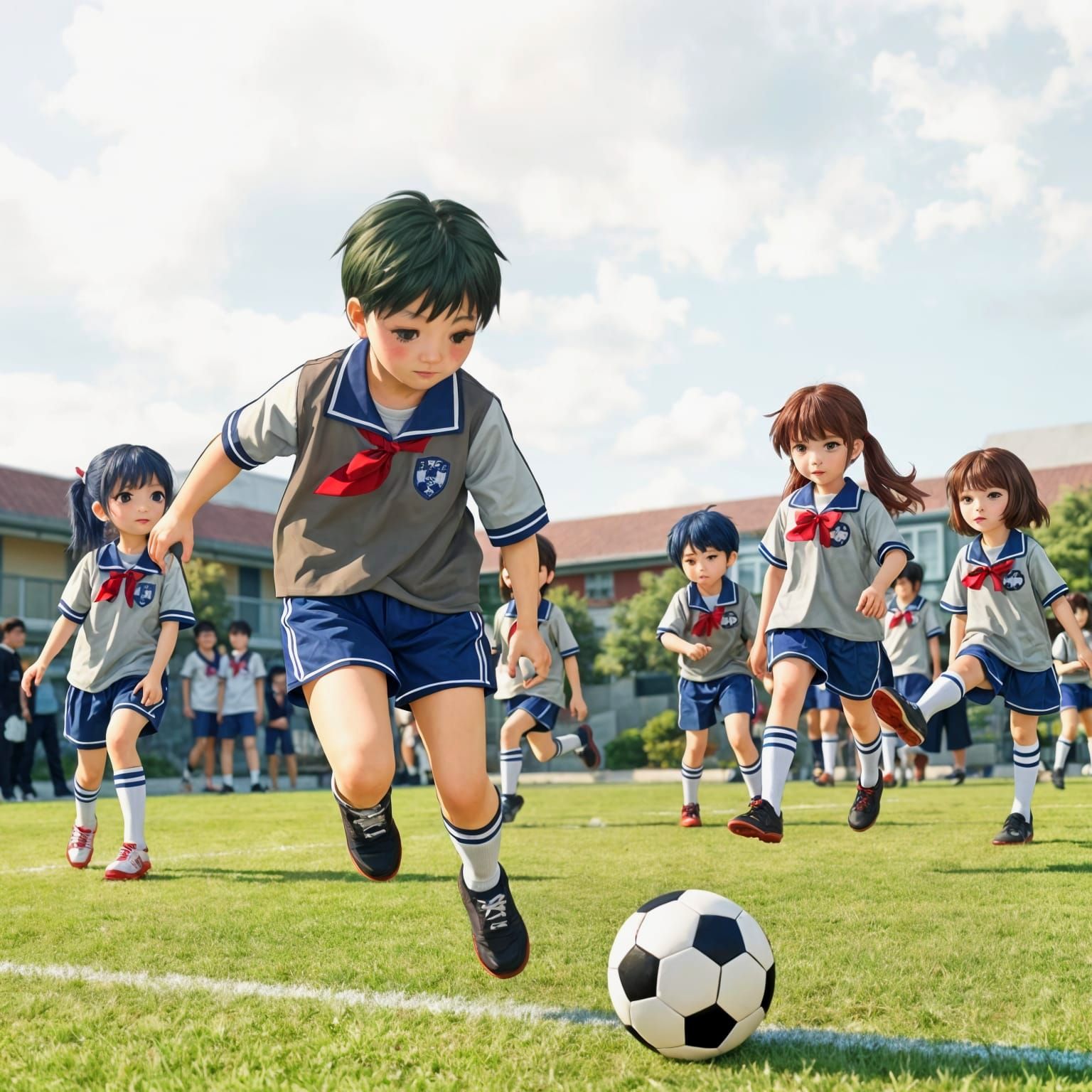 Ero-Kawaii Japanese Students Playing Football