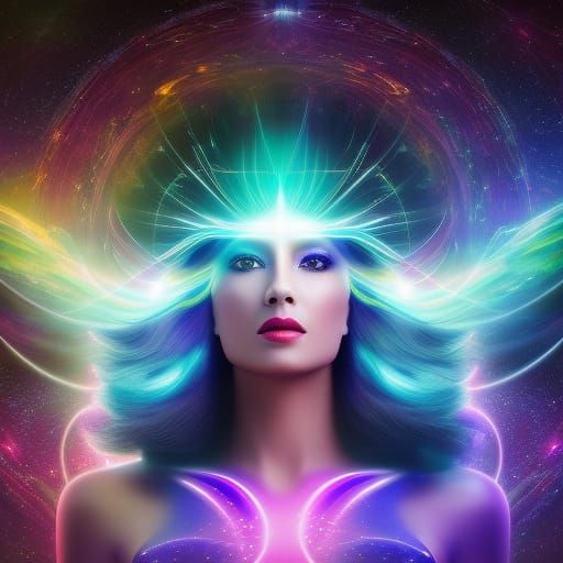 Goddess of the Universe in Photorealistic Style