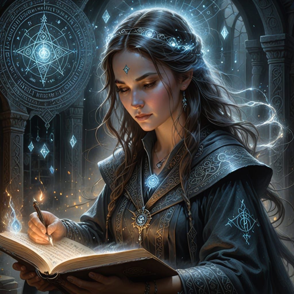 Enchanted Sorceress in Whispering Mystical Realm