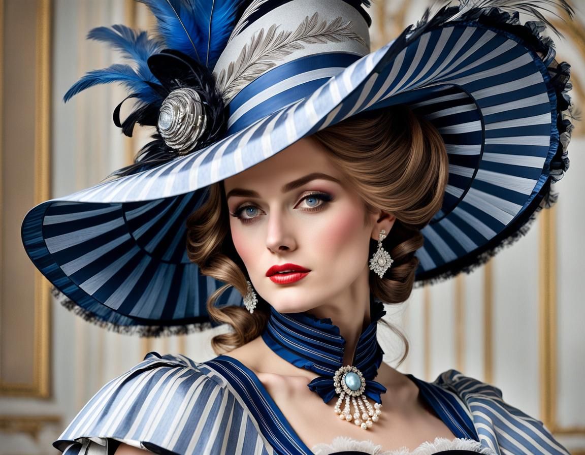 Elegant Bourgeoise in 19th Century Fashion