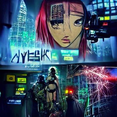 Cyberpunk Anime Cityscape at Night