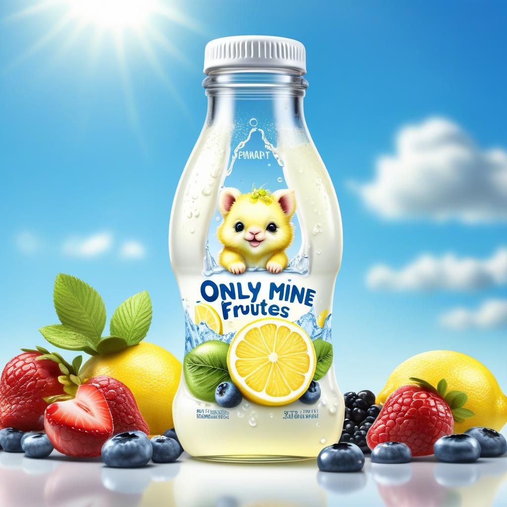 Cute baby animal shaped white lemonade bottle in shape of si...