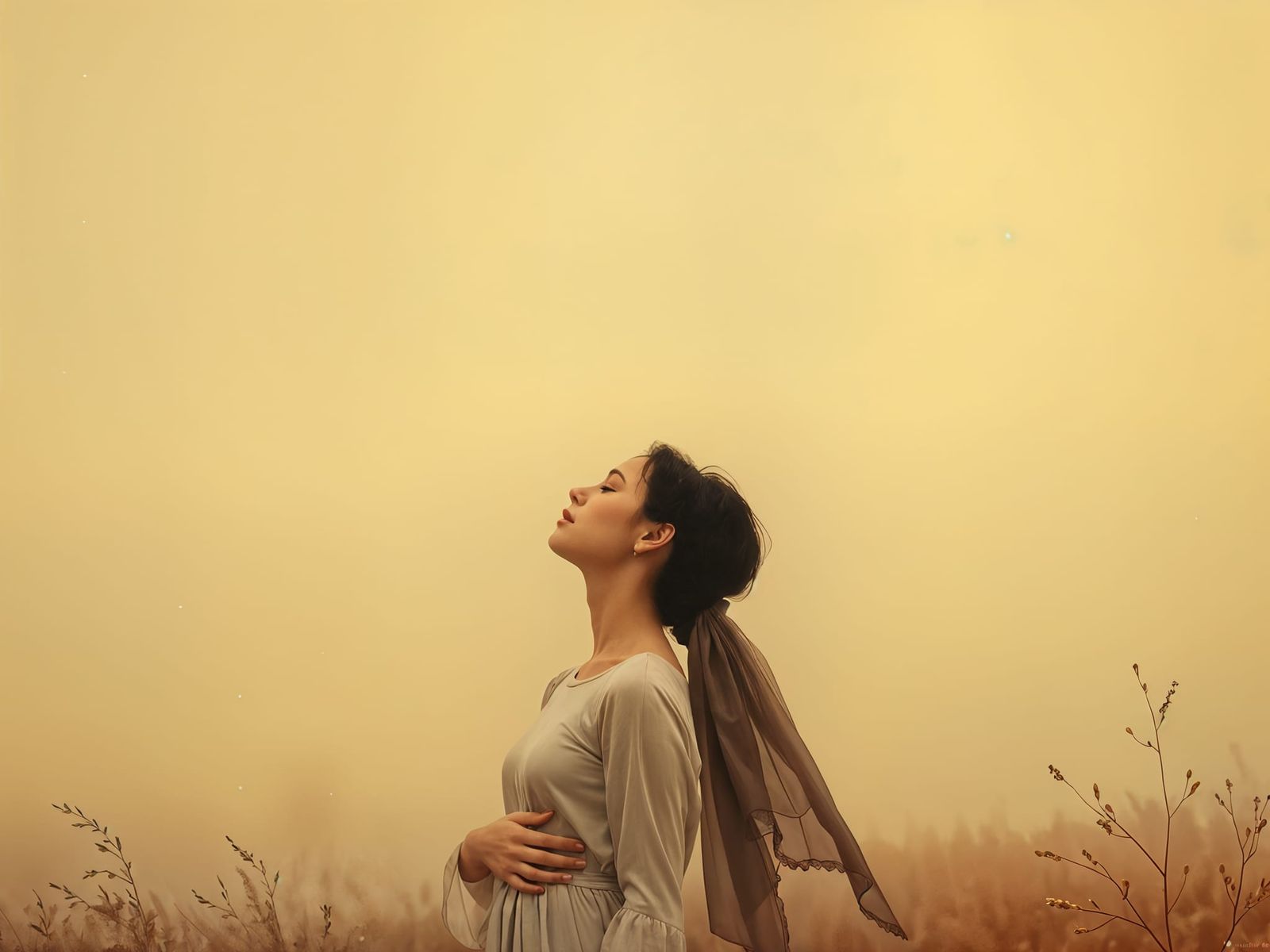 Ethereal Woman: A Minimalist Painting