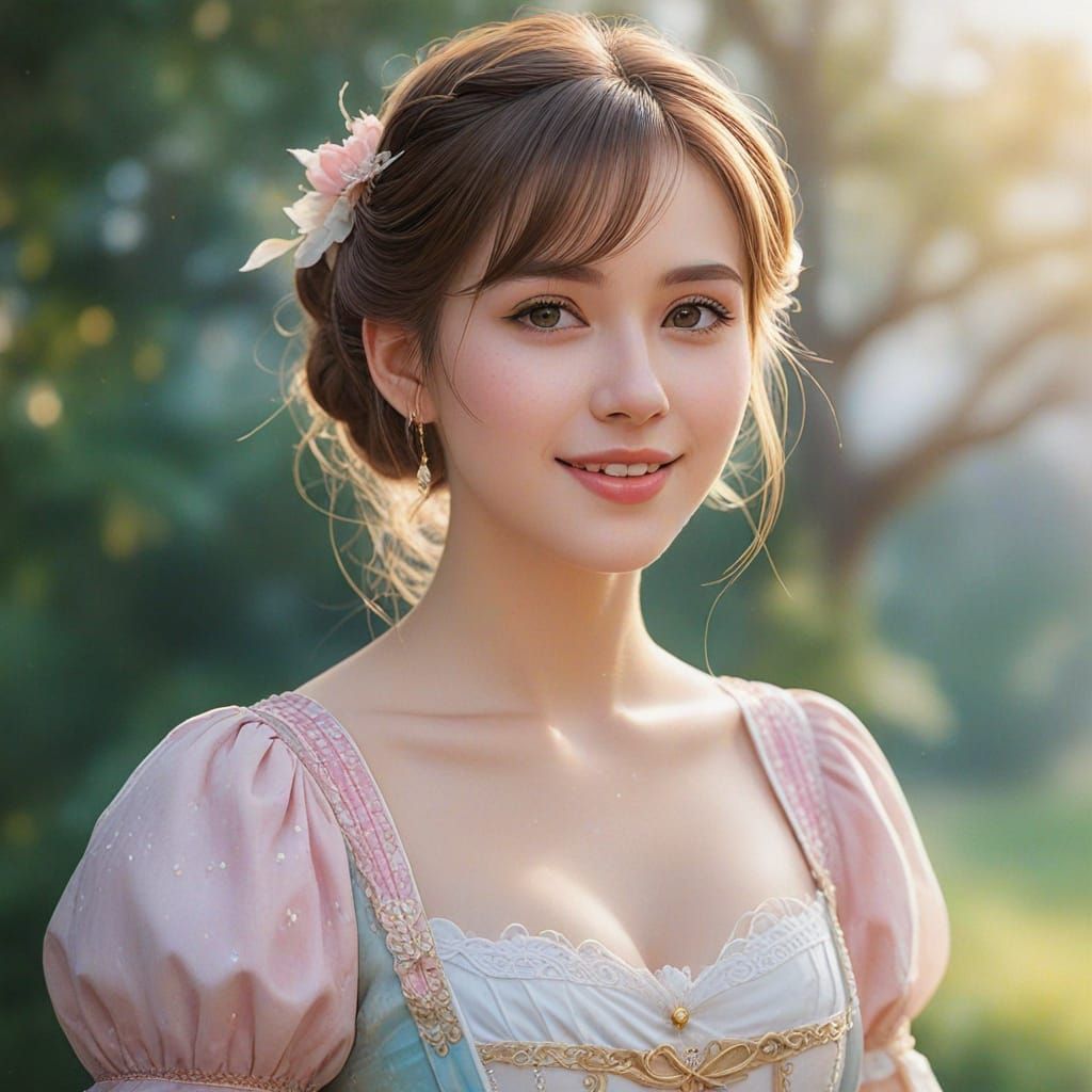 Surreal Anime Portrait in Whimsical Watercolor Style