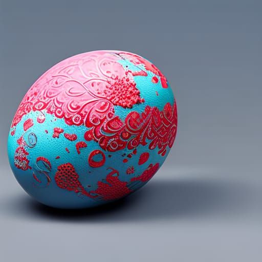 Decorated Egg in Abstract Art Style