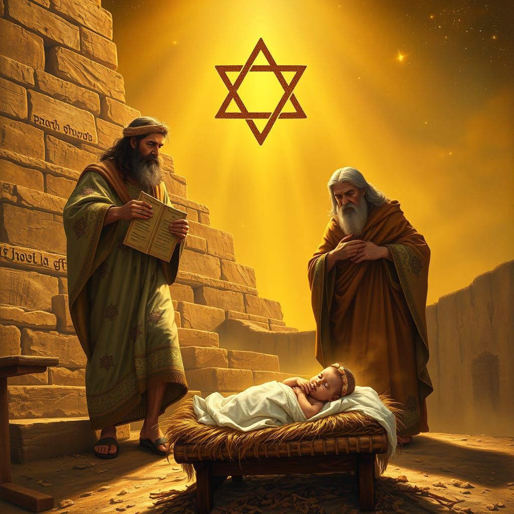 Ancient Mesopotamian Prophets Descend to a Holy Manger in a....