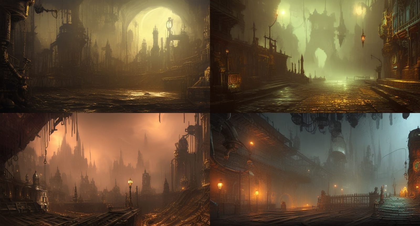 Steampunk Sewer: Detailed Matte Painting in 8K