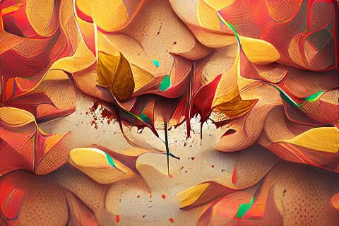 Abstract Autumn Leaves in Warm Tones