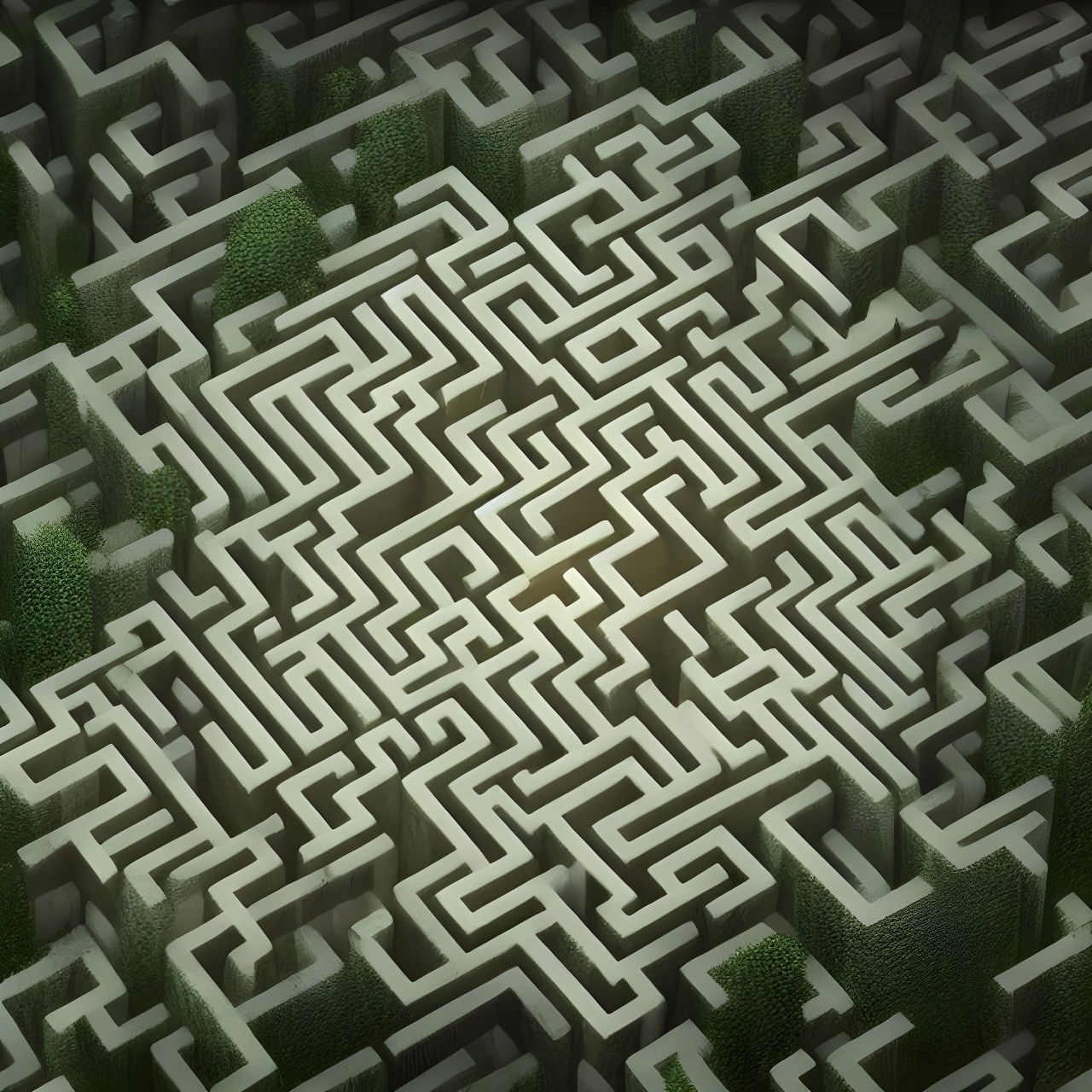 Futuristic Labyrinth Maze Digital Artwork