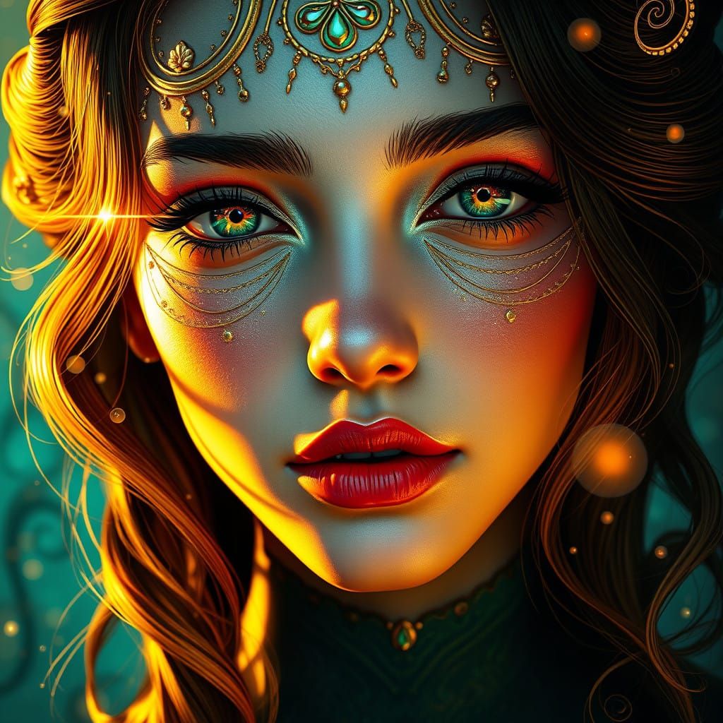 Elegant Woman in Golden Light, Concept Art